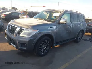 2018 Nissan Armada Platinum with VIN JN8AY2NE7J9733788, listed as a IAAI auction lot 40977705 with 62,901 mi miles. Bid and sale history available at carsss.com. Image 2.