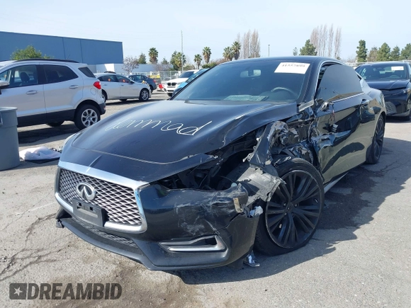 2018 Infiniti Q60 Luxe with VIN JN1CV7EK2JM200019, listed as a IAAI auction lot 41557899 with Not Provided miles and . Bid and sale history available at carsss.com. Image 17.