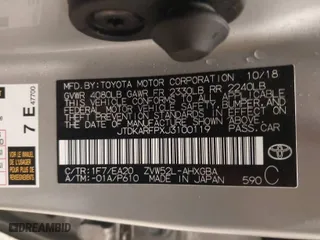 2018 Toyota Prius Prime Plus with VIN JTDKARFPXJ3100119, listed as a IAAI auction lot 41815822 with NaN miles. Bid and sale history available at carsss.com. Image 9.