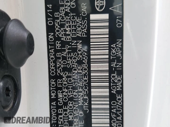 2014 Scion tC z VIN JTKJF5C70E3084697, wystawiony jako Copart lot #54307295 z przebiegiem 174 073 mil mil oraz Szkoda całkowita • Salvage title. Historia ofert i sprzedaży dostępna na DreamBid. Obrazek 12.
