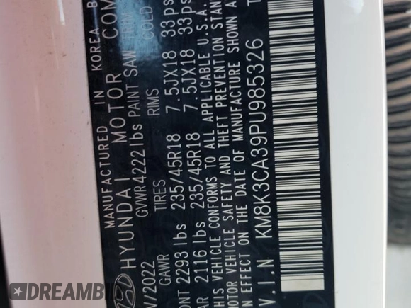 2023 Hyundai Kona N Line with VIN KM8K3CA39PU985326, listed as a Copart auction lot 65577004 with 68,719 mi miles and Salvage Title. Bid and sale history available at carsss.com. Image 13.