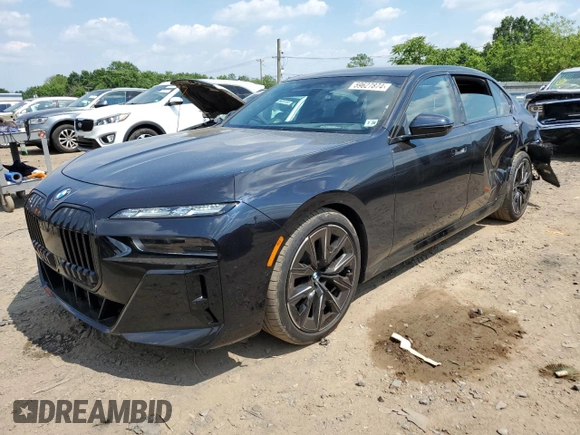 2023 BMW 7 Series 740i z VIN WBA23EH08PCM38868, wystawiony jako Copart lot #59627874 z przebiegiem 17 691 mil mil oraz Szkoda całkowita • Salvage title. Historia ofert i sprzedaży dostępna na DreamBid. Obrazek 1.