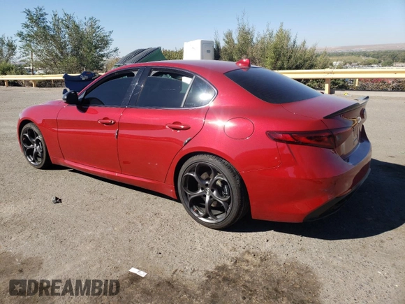 2019 Alfa Romeo Giulia Ti Sport with VIN ZARFAMBN0K7606082, listed as a Copart auction lot 74362754 with 0 mi miles and Salvage Title. Bid and sale history available at carsss.com. Image 2.