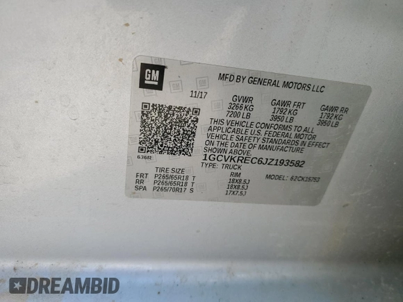 2018 Chevrolet Silverado 1500 LT with VIN 1GCVKREC6JZ193582, listed as a Copart auction lot 47824475 with 132,340 mi miles and Salvage Title. Bid and sale history available at DreamBid. Image 14.