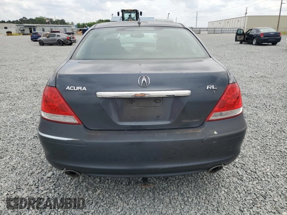 2006 Acura RL with VIN JH4KB16596C004369, listed as a Copart auction lot 54237425 with 191,708 mi miles and Salvage title. Bid and sale history available at DreamBid. Image 6.