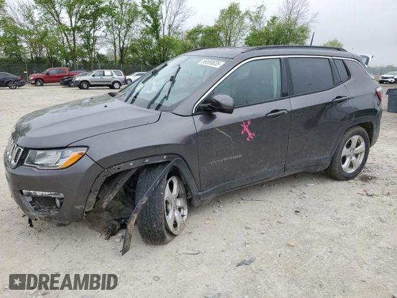2018 Jeep Compass Latitude with VIN 3C4NJCBB8JT287353, listed as a Copart auction lot 56069635 with 92,719 mi miles and Salvage title. Bid and sale history available at DreamBid. Image 1.