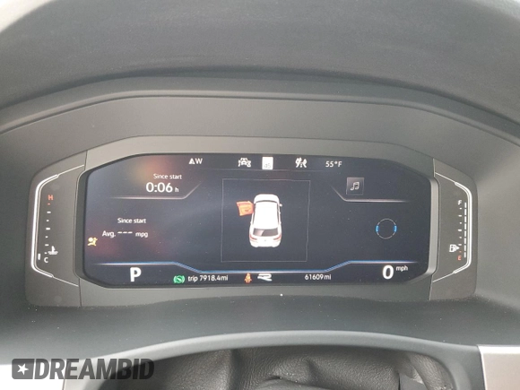 2020 Volkswagen Atlas SEL R-Line with VIN 1V2RE2CA6LC218759, listed as a Copart auction lot 88995435 with 61,609 mi miles and Salvage title. Bid and sale history available at DreamBid. Image 9.