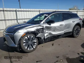 2024 Chevrolet Blazer EV eAWD RS z VIN 3GNKDCRJ0RS118766, wystawiony jako Copart lot #53173545 z przebiegiem 7 375 mil mil oraz Szkoda całkowita • Salvage title. Historia ofert i sprzedaży dostępna na DreamBid. Obrazek 1.