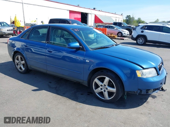 2003 Audi A4 1.8T z VIN WAULC68E73A396334, wystawiony jako IAAI lot #42042609 z przebiegiem 155 748 mil mil oraz . Historia ofert i sprzedaży dostępna na DreamBid. Obrazek 1.