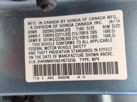 2014 Honda CR-V LX with VIN 2HKRM4H36EH673256, listed as a Copart auction lot 50832755 with 62,159 mi miles and Salvage Title. Bid and sale history available at carsss.com. Image 13.