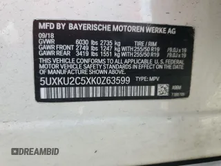 2019 BMW X6 xDrive35i with VIN 5UXKU2C5XK0Z63599, listed as a Copart auction lot 44612065 with 105,898 mi miles and Non Repairable. Bid and sale history available at carsss.com. Image 14.