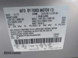 2018 Ford Explorer Limited with VIN 1FM5K7F85JGA26345, listed as a IAAI auction lot 42559655 with 73,356 mi miles and . Bid and sale history available at DreamBid. Image 9.