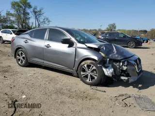 2022 Nissan Sentra SV with VIN 3N1AB8CVXNY245795, listed as a Copart auction lot 52396295 with 37,184 mi miles and Salvage Title. Bid and sale history available at carsss.com. Image 4.