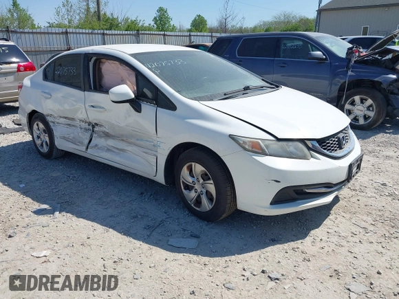 2013 Honda Civic LX with VIN 19XFB2F55DE024293, listed as a IAAI auction lot 42075733 with 121,531 mi miles and . Bid and sale history available at DreamBid. Image 1.