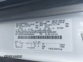 2017 Ford Transit XL with VIN 1FBZX2YM2HKB05049, listed as a IAAI auction lot 41966567 with Not Provided miles and . Bid and sale history available at DreamBid. Image 9.