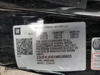 2021 Chevrolet Camaro ZL1 with VIN 1G1FK1R61M0100933, listed as a Copart auction lot 86644354 with 19,933 mi miles and Salvage Title. Bid and sale history available at carsss.com. Image 13.