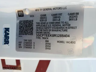 2024 Chevrolet Colorado 4WD Trail Boss with VIN 1GCPTEEK8R1288404, listed as a Copart auction lot 47436335 with 0 mi miles and Salvage Title. Bid and sale history available at carsss.com. Image 12.