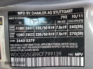 2012 Mercedes-Benz GLK 350 with VIN WDCGG5GB9CF799139, listed as a Copart auction lot 72792294 with Not Provided miles and Salvage Title. Bid and sale history available at DreamBid. Image 14.