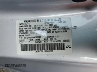 2017 Infiniti Q60 Sport with VIN JN1EV7EK1HM360220, listed as a Copart auction lot 45929095 with 28,612 mi miles and Salvage title. Bid and sale history available at DreamBid. Image 12.