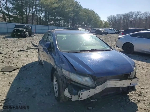 2013 Honda Civic Sdn LX with VIN 19XFB2F51DE241405, listed as a Copart auction lot 48549635 with 122,526 mi miles and Salvage Title. Bid and sale history available at carsss.com. Image 11.