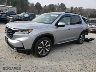 2023 Honda Pilot Elite with VIN 5FNYG1H81PB022163, listed as a Copart auction lot 89055875 with 23,066 mi miles and Salvage Title. Bid and sale history available at carsss.com. Image 1.