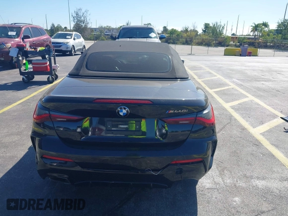 2023 BMW 4 Series M440i with VIN WBA53AT08PCL58435, listed as a IAAI auction lot 41745514 with 23,161 mi miles and . Bid and sale history available at DreamBid. Image 16.