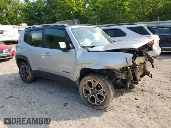 2017 Jeep Renegade Limited z VIN ZACCJBDB5HPE47740, wystawiony jako Copart lot #59177815 z przebiegiem Nie podano mil oraz Szkoda całkowita • Salvage title. Historia ofert i sprzedaży dostępna na DreamBid. Obrazek 4.