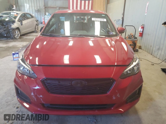 2019 Subaru Impreza Special Sports with VIN 4S3GTAJ68K1711862, listed as a Copart auction lot 74001374 with 60,127 mi miles and Salvage title. Bid and sale history available at DreamBid. Image 5.