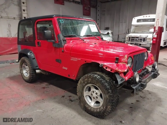 2004 Jeep Wrangler Sport with VIN 1J4FA49S04P722840, listed as a IAAI auction lot 41702079 with 203,243 mi miles. Bid and sale history available at carsss.com. Image 1.