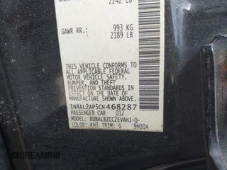 2012 Nissan Altima 2.5 S with VIN 1N4AL2AP5CN468287, listed as a IAAI auction lot 42157883 with 150,218 mi miles. Bid and sale history available at carsss.com. Image 9.