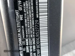 2020 Mercedes-Benz C with VIN WDDWF8DBXLR527729, listed as a Copart auction lot 46880925 with 35,825 mi miles and Salvage Title. Bid and sale history available at carsss.com. Image 12.