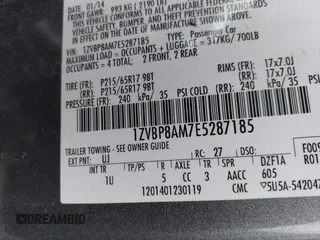 2014 Ford Mustang V6 с VIN 1ZVBP8AM7E5287185, выставлен на аукционе IAAI как лот 42187534 с пробегом 165 355 миль миль и . История ставок и продаж доступна на DreamBid. Изображение 9.