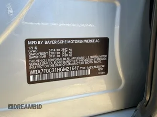 2017 BMW 7 Series 750i с VIN WBA7F0C31HGM21647, выставлен на аукционе Copart как лот 48763345 с пробегом 27 590 миль миль и Чистый • Clean title. История ставок и продаж доступна на DreamBid. Изображение 10.
