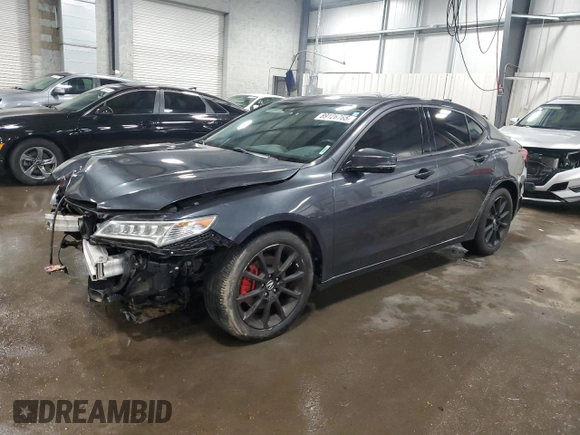 2015 Acura TLX V6 Tech with VIN 19UUB3F57FA000890, listed as a Copart auction lot 89126765 with 127,175 mi miles and Salvage Title. Bid and sale history available at carsss.com. Image 1.