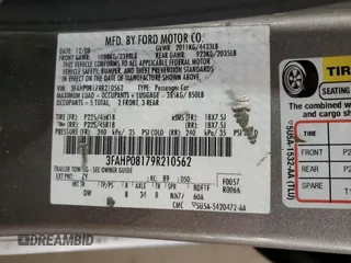 2009 Ford Fusion SEL with VIN 3FAHP08179R210562, listed as a Copart auction lot 53093875 with 110,686 mi miles and Salvage Title. Bid and sale history available at DreamBid. Image 14.