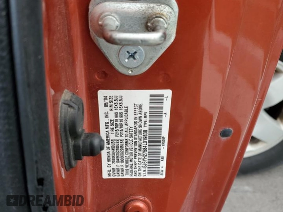 2004 Honda Element EX with VIN 5J6YH27584L019838, listed as a Copart auction lot 89385465 with 249,254 mi miles and Salvage title. Bid and sale history available at DreamBid. Image 14.
