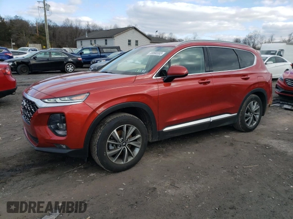 2020 Hyundai Santa Fe SEL with VIN 5NMS3CAD7LH142983, listed as a Copart auction lot 38890333 with 42,956 mi miles. Bid and sale history available at carsss.com. Image 1.