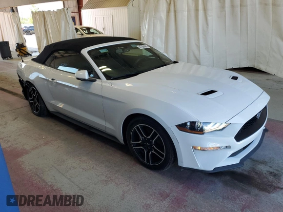 2018 Ford Mustang EcoBoost Premium with VIN 1FATP8UHXJ5165104, listed as a Copart auction lot 47358885 with 27,137 mi miles and Salvage title. Bid and sale history available at DreamBid. Image 4.