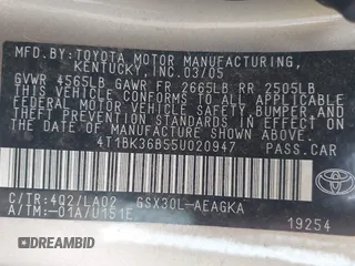 2005 Toyota Avalon XL with VIN 4T1BK36B55U020947, listed as a IAAI auction lot 41081514 with 134,045 mi miles and . Bid and sale history available at DreamBid. Image 9.