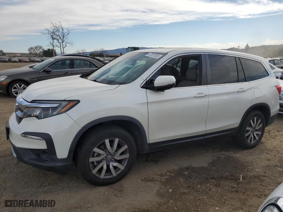 2019 Honda Pilot EX-L with VIN 5FNYF6H57KB063038, listed as a Copart auction lot 47281855 with 109,761 mi miles and Salvage Title. Bid and sale history available at carsss.com. Image 1.