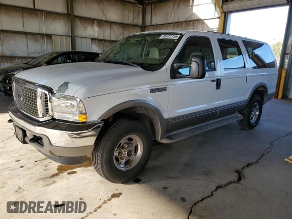 2002 Ford Excursion Limited с VIN 1FMNU43S62ED07804, выставлен на аукционе Copart как лот 46472715 с пробегом 282 929 миль миль и Чистый • Clean title. История ставок и продаж доступна на DreamBid. Изображение 1.