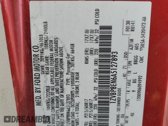 2010 Ford Mustang V6 with VIN 1ZVBP8EN6A5127893, listed as a Copart auction lot 49240375 with 152,874 mi miles and Salvage Title. Bid and sale history available at carsss.com. Image 13.