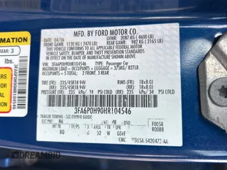 2017 Ford Fusion SE with VIN 3FA6P0H90HR104546, listed as a Copart auction lot 55855145 with 117,398 mi miles and Clean Title. Bid and sale history available at carsss.com. Image 10.