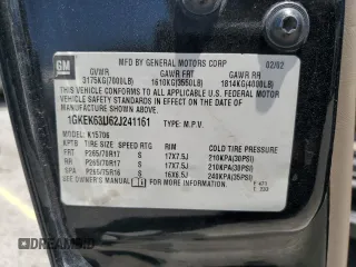2002 GMC Yukon Denali z VIN 1GKEK63U62J241161, wystawiony jako Copart lot #58350085 z przebiegiem Nie podano mil oraz Szkoda całkowita • Salvage title. Historia ofert i sprzedaży dostępna na DreamBid. Obrazek 13.