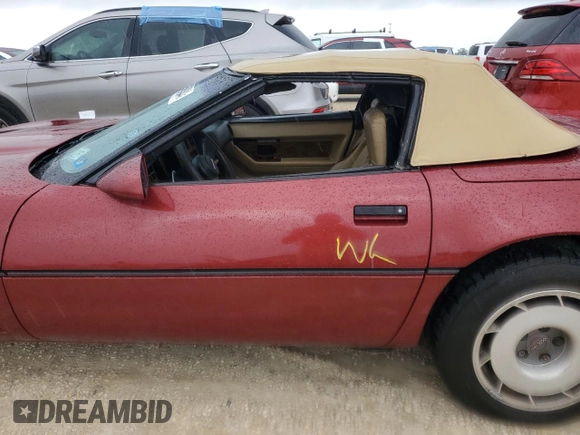 1987 Chevrolet Corvette with VIN 1G1YY3181H5121760, listed as a Copart auction lot 74564344 with 0 mi miles and Salvage Title. Bid and sale history available at carsss.com. Image 12.