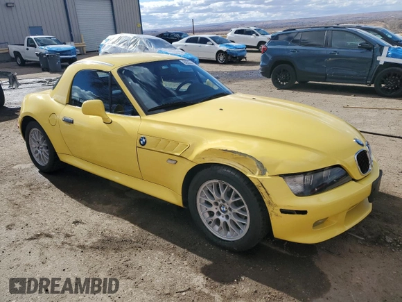 2000 BMW Z3 2.8 with VIN 4USCH3343YLF43629, listed as a Copart auction lot 88303095 with 44,020 mi miles and Salvage title. Bid and sale history available at DreamBid. Image 4.