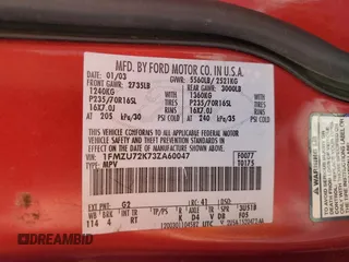 2003 Ford Explorer XLS z VIN 1FMZU72K73ZA60047, wystawiony jako Copart lot #52885765 z przebiegiem 119 224 mil mil oraz Szkoda całkowita • Salvage title. Historia ofert i sprzedaży dostępna na DreamBid. Obrazek 14.