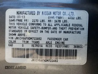 2013 Infiniti G37 Sedan Journey with VIN JN1CV6APXDM722462, listed as a Copart auction lot 52014355 with 121,332 mi miles and Salvage Title. Bid and sale history available at carsss.com. Image 12.