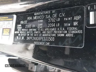 2023 Kia Forte LXS with VIN 3KPF24AD6PE511503, listed as a IAAI auction lot 41506900 with 26,643 mi miles. Bid and sale history available at carsss.com. Image 9.