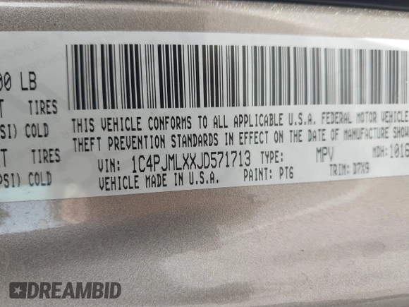 2018 Jeep Cherokee Latitude Plus with VIN 1C4PJMLXXJD571713, listed as a IAAI auction lot 41771661 with 87,580 mi miles and . Bid and sale history available at DreamBid. Image 9.